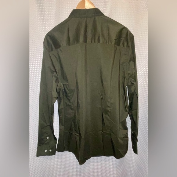 2/40$ Men’s COOFANDY kaki army green buttoned long sleeves shirt Sz Large - Picture 8 of 9